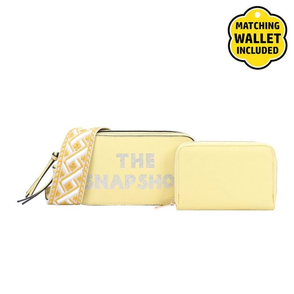 Fashion Faux Leather "The SnapShot" Messenger Bag + Wallet Set